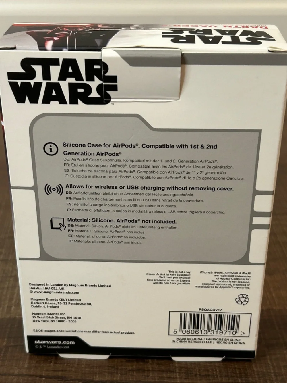 Disney Star Wars Darth Vader Airpods Silicone Case For Generation 1 & 2 NEW